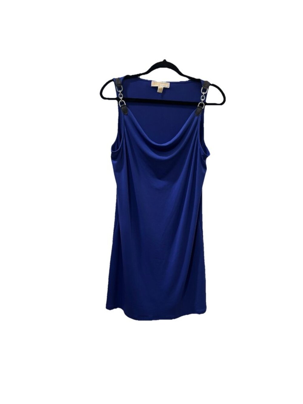 Michael Kors Surf Blue Embelished Short Dress Drapped Front Stretchy Size Large